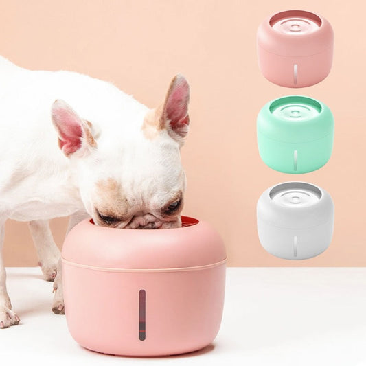 Dog drinking from water bowl, 3 different colors shown