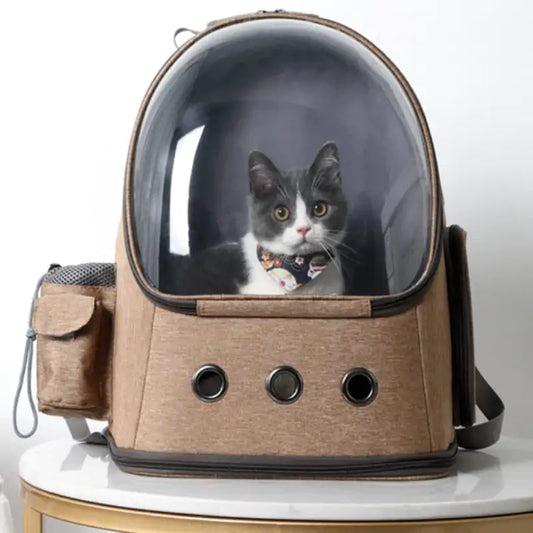 Backpack Space Capsule with Cat inside
